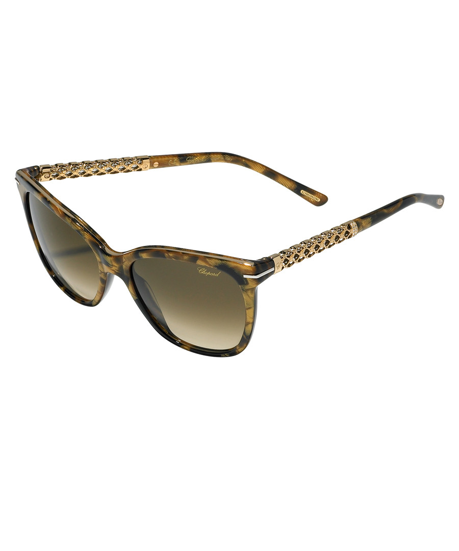 Khaki Havana slim sunglassses Sale - chopard