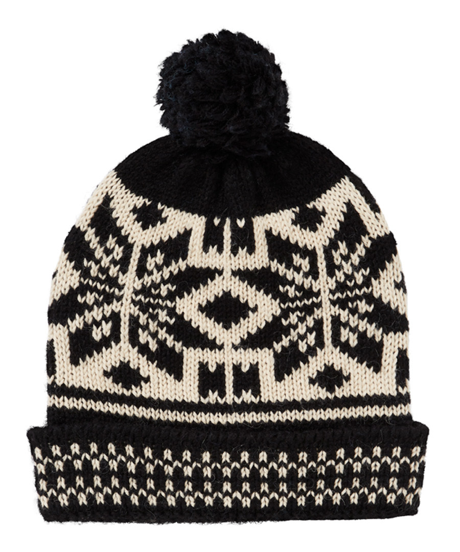 Black & cream fairisle bobble hat Sale - scotch & soda