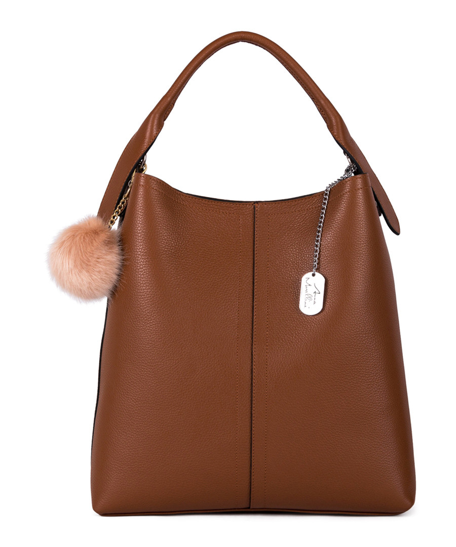 Callida I brown leather grab bag Sale - anna morellini