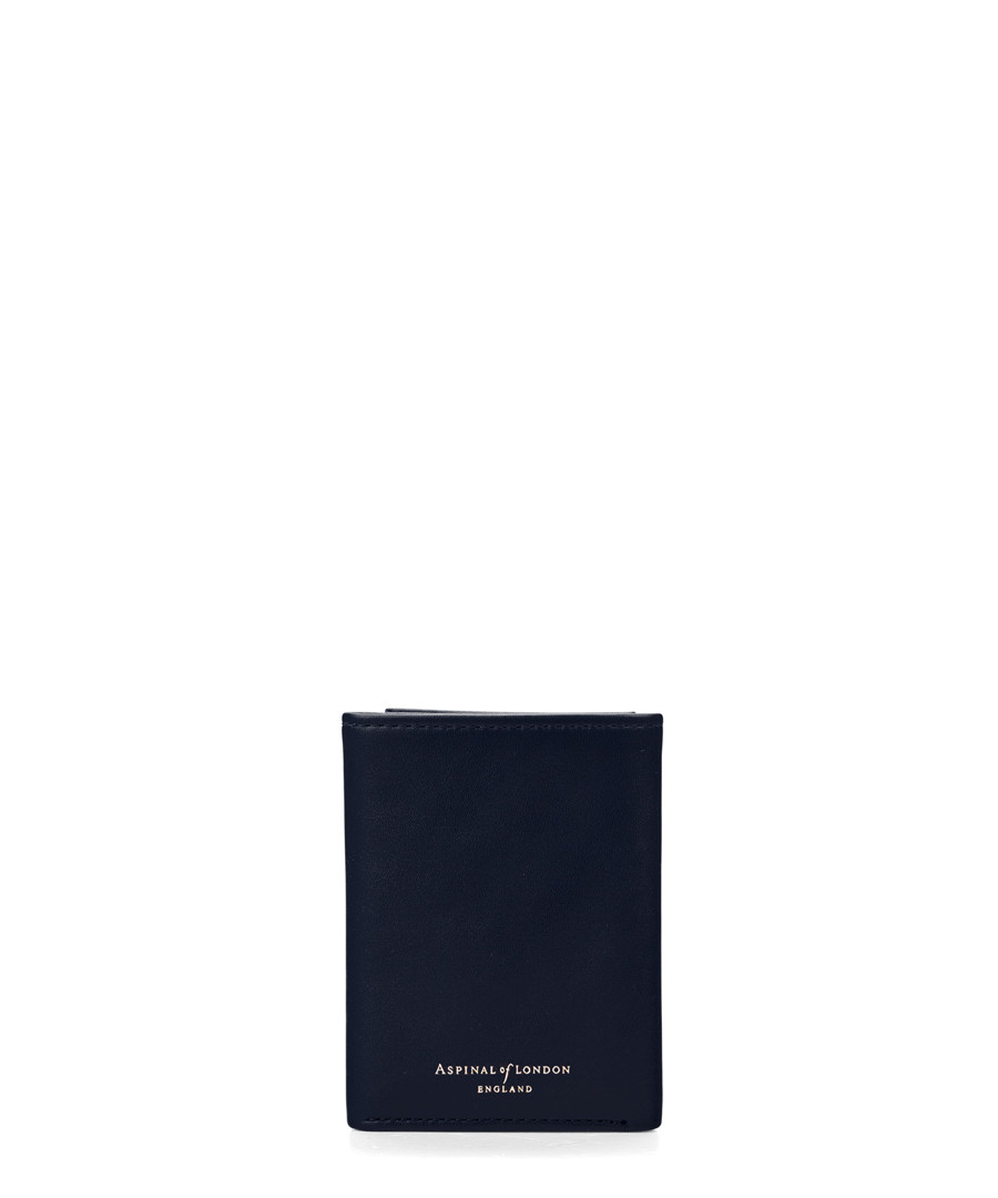 Navy leather trifold wallet Sale - Aspinal Of London
