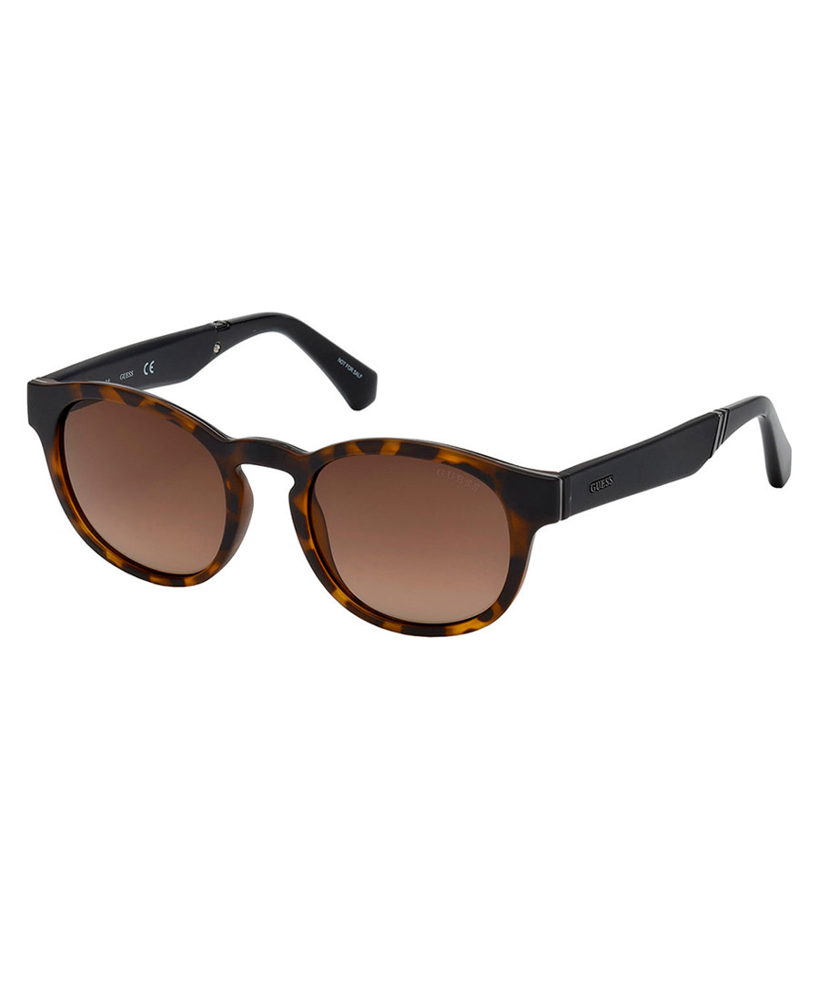Tortoiseshell rounded D-frame sunglasses Sale - guess