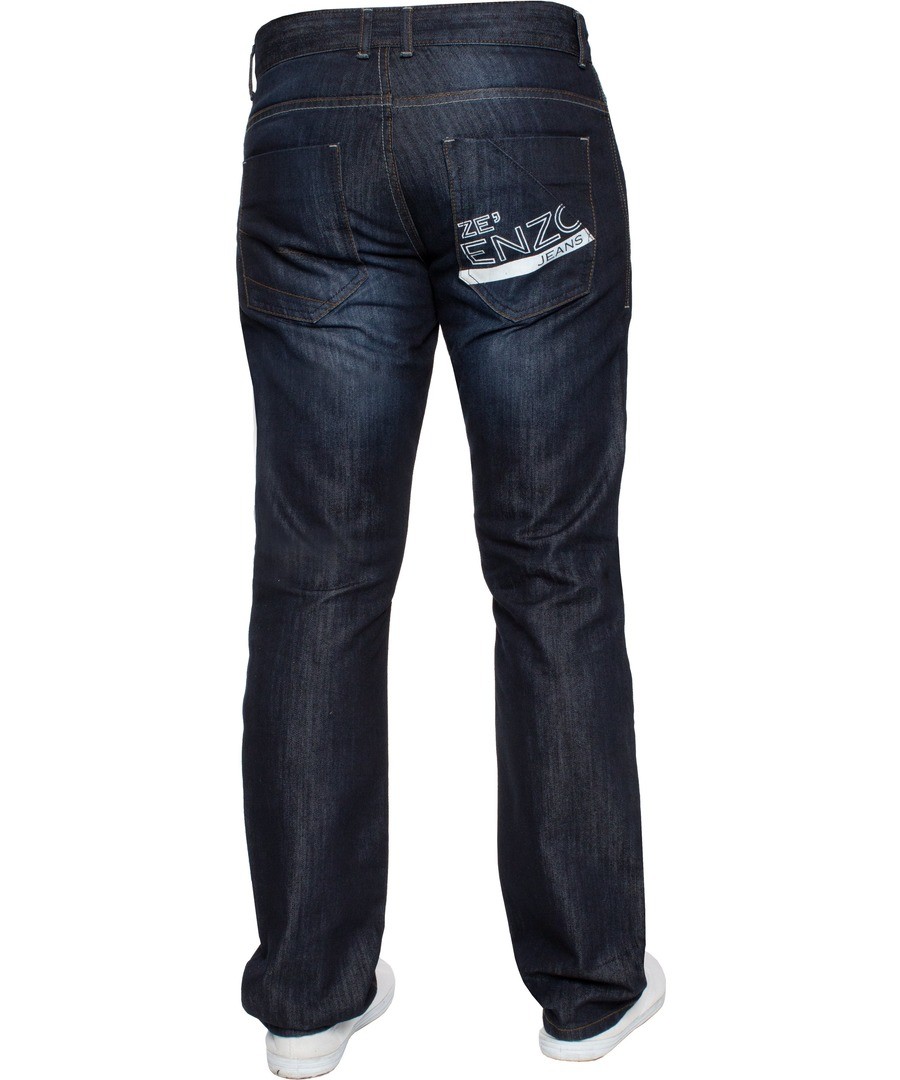 Dark Blue Regular Fit Print Jeans Sale - Enzo