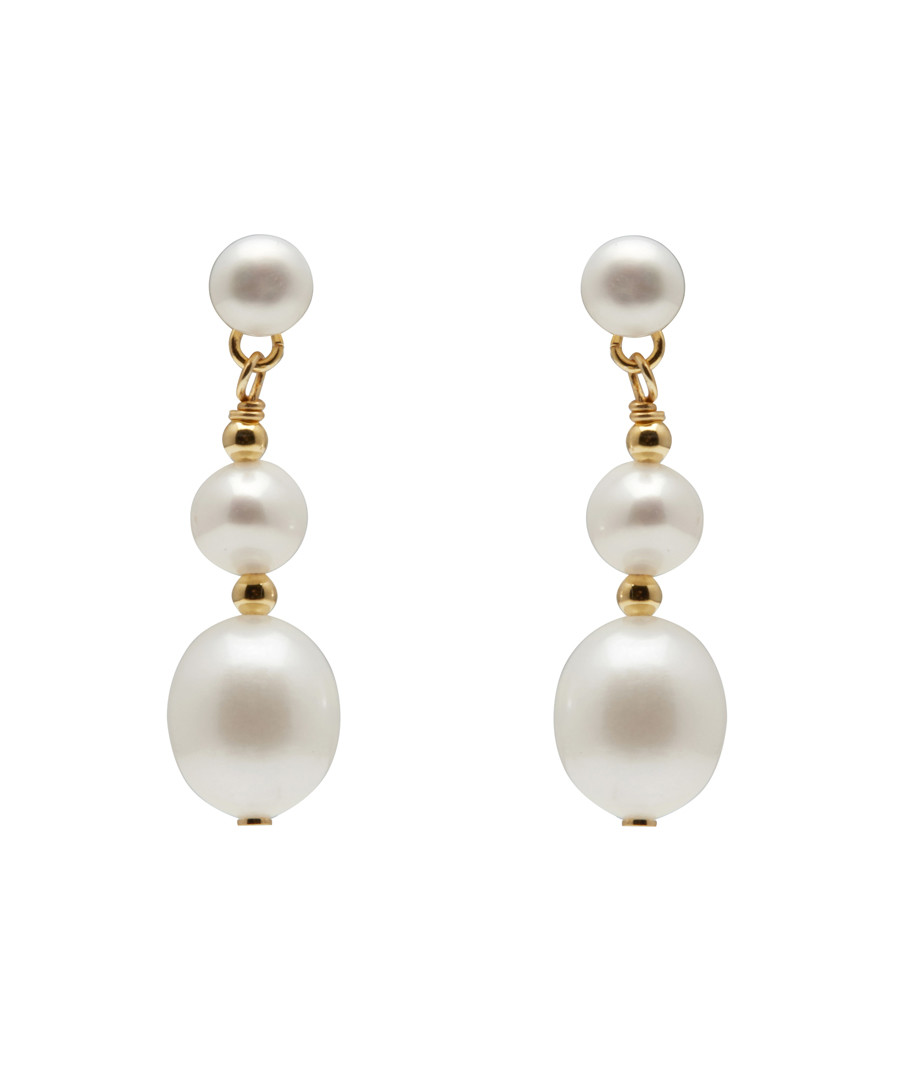 0.8cm pearl & gold-plated earrings Sale - Windsor Pearl
