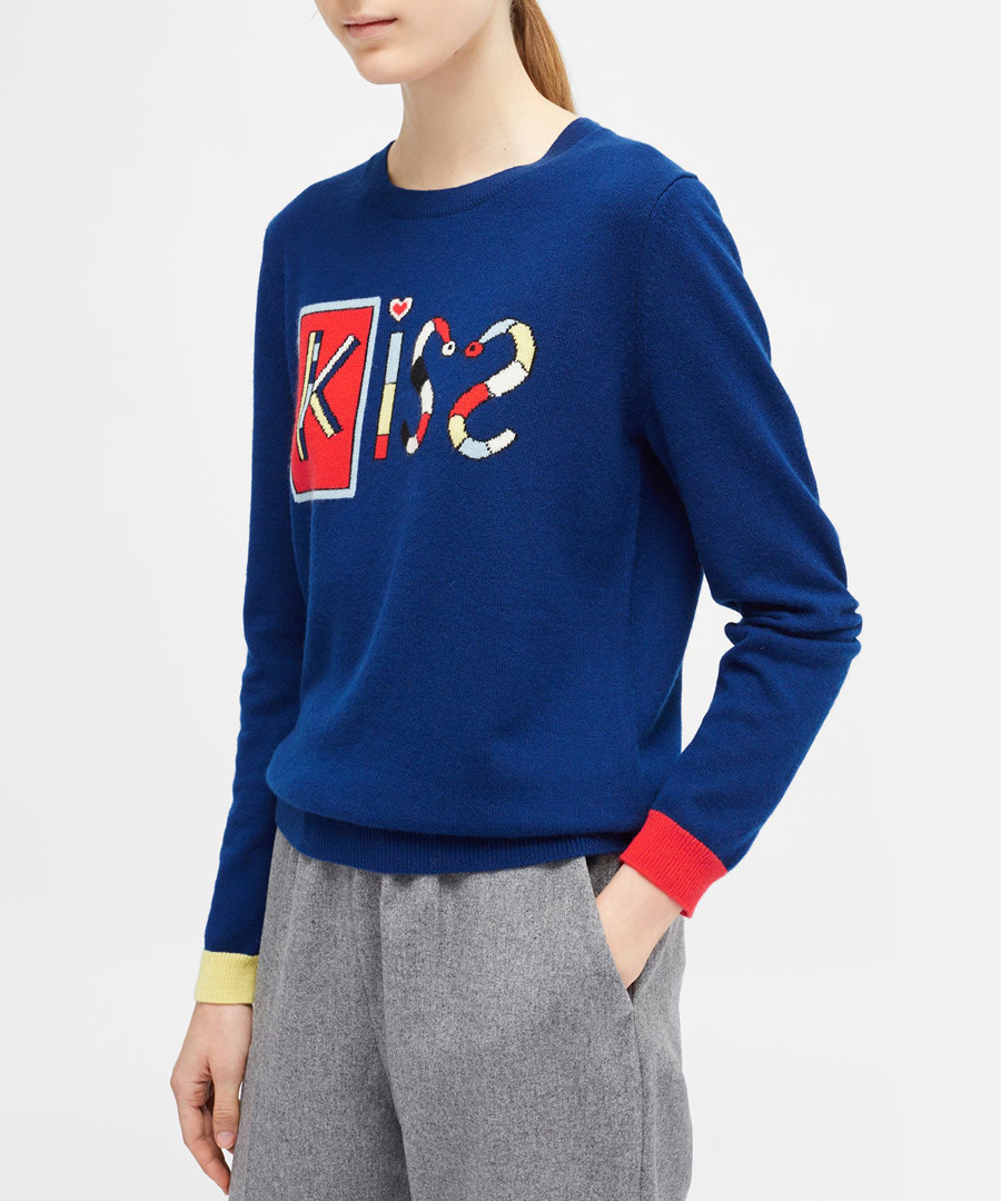 Mexican Kiss blue pure cashmere jumper Sale - chinti & parker