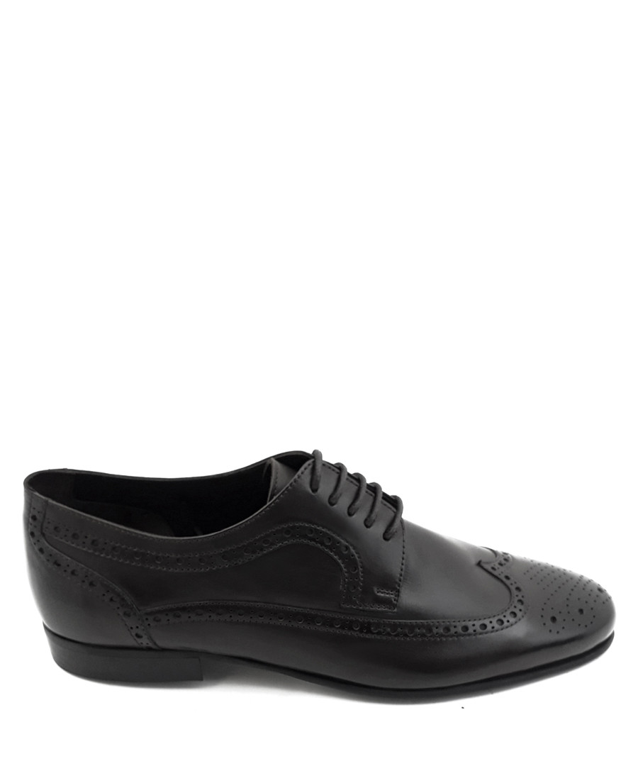 Black leather brogue Derby shoes Sale - torento