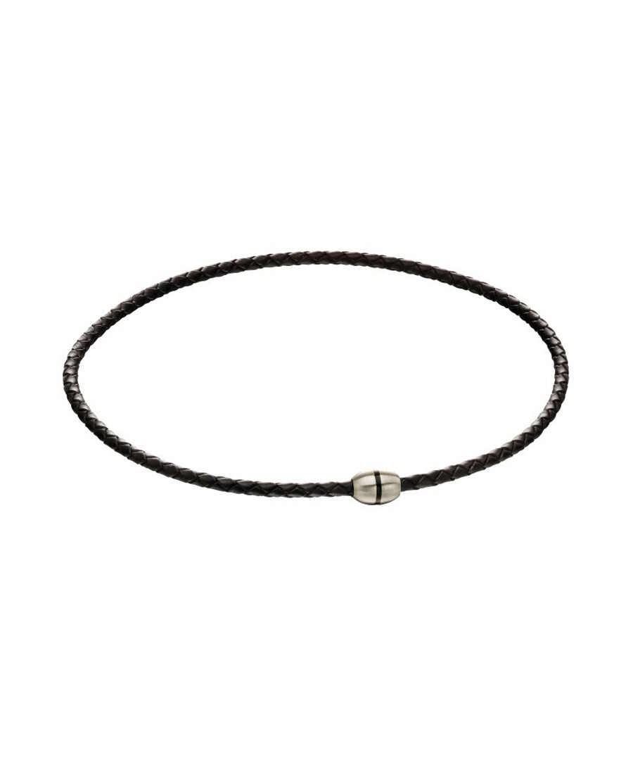 black leather & steel minimal bracelet Sale - fred bennett