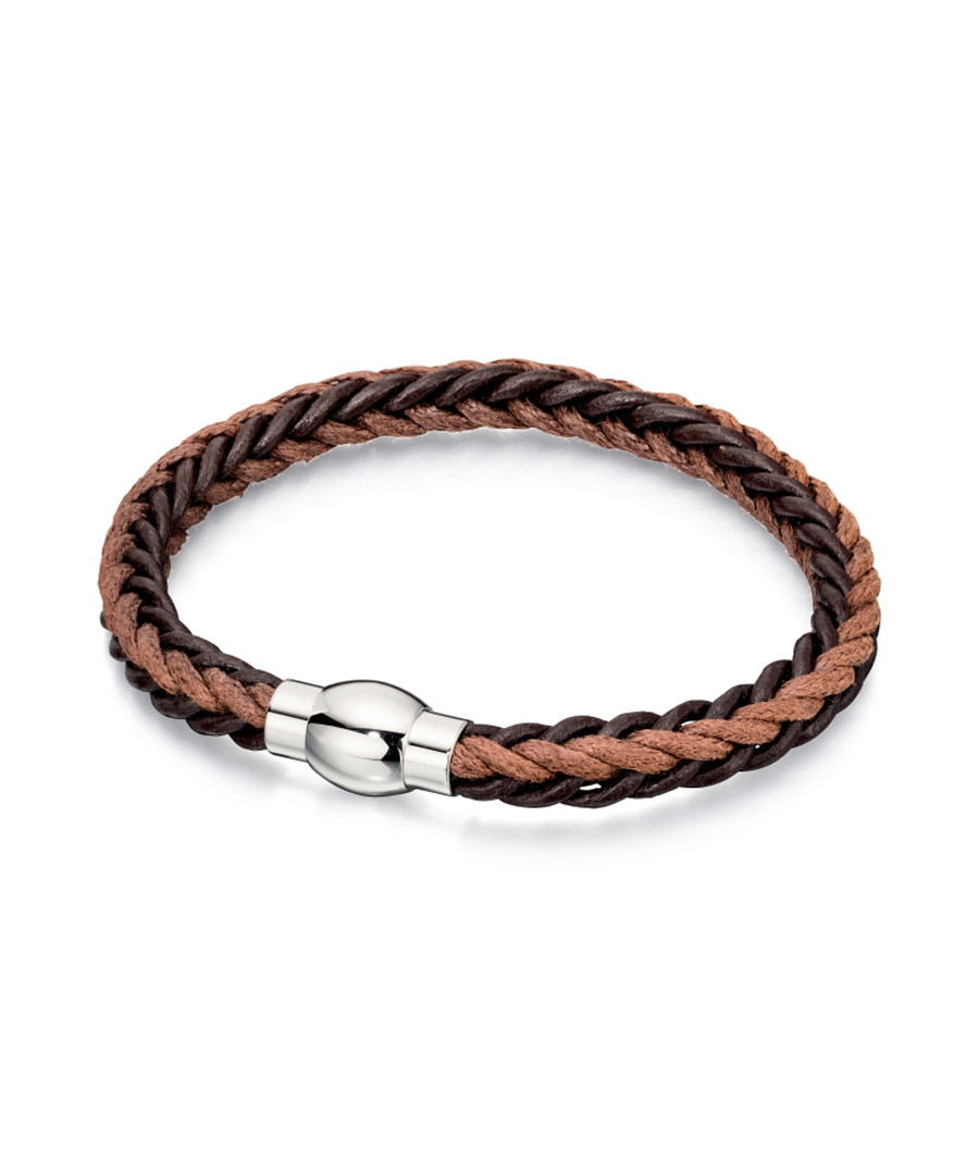 tan & black leather bracelet Sale - fred bennett