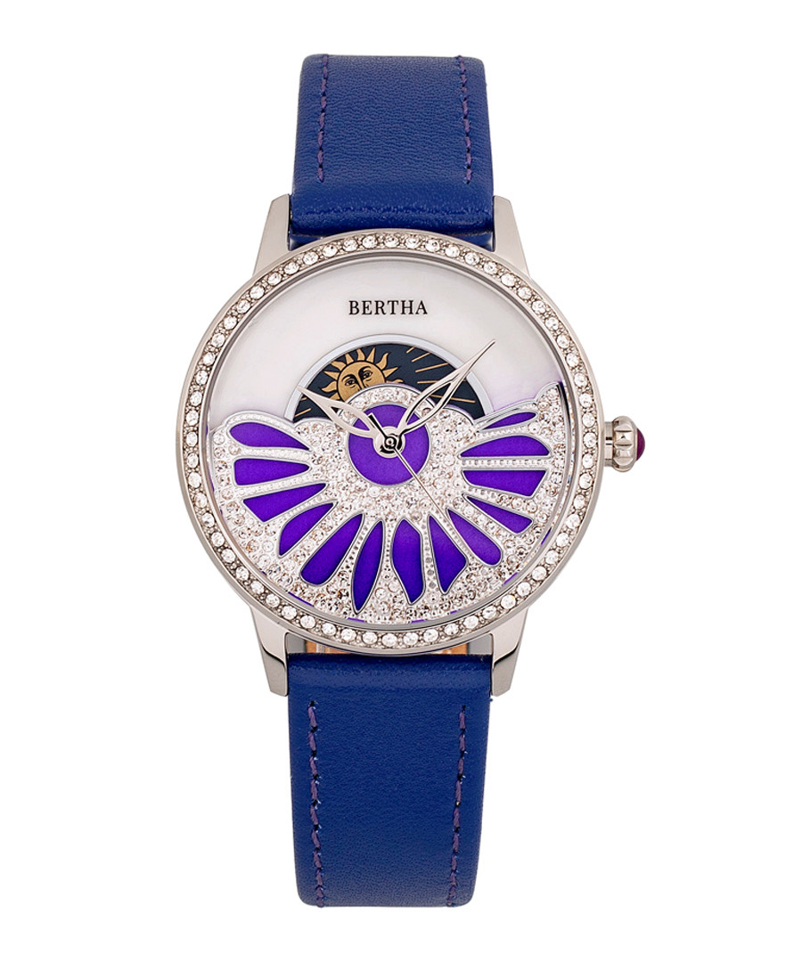 Adaline purple leather half-dial watch Sale - bertha
