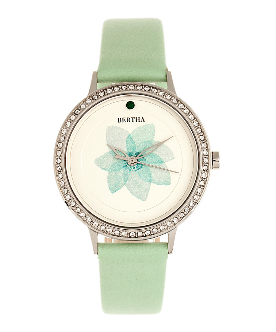 Delilah mint leather flower watch Sale - bertha