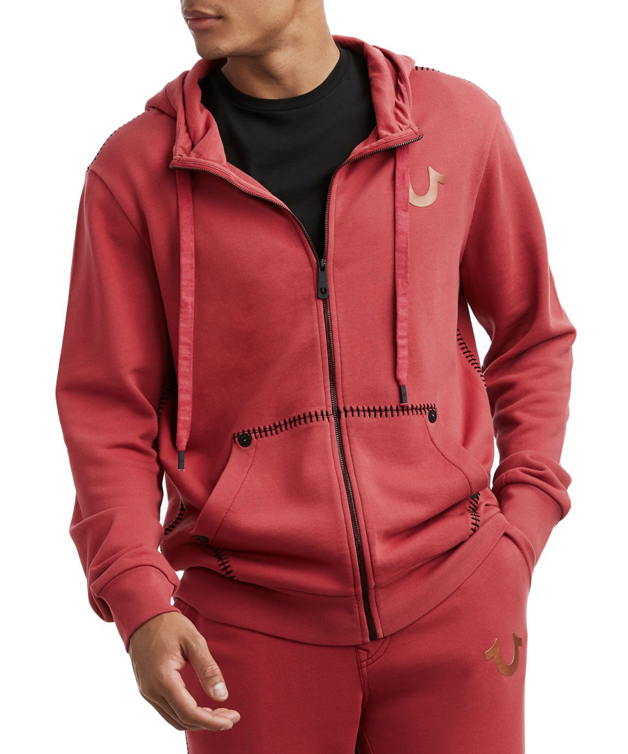 red pure cotton zip hoodie Sale - true religion