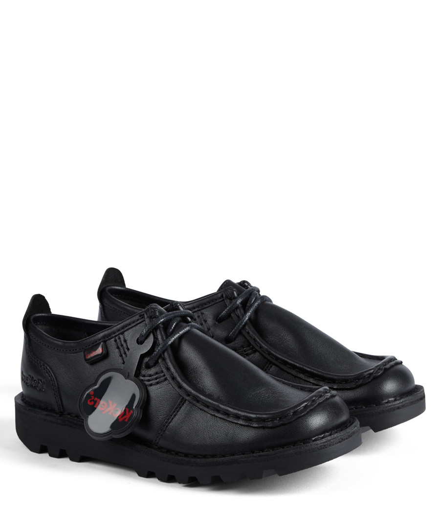 Kick Wallbi black leather shoes Sale - kickers