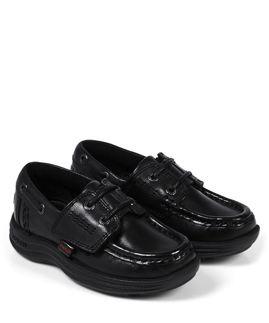 Reasan Boat Strap black leather shoes Sale - kickers