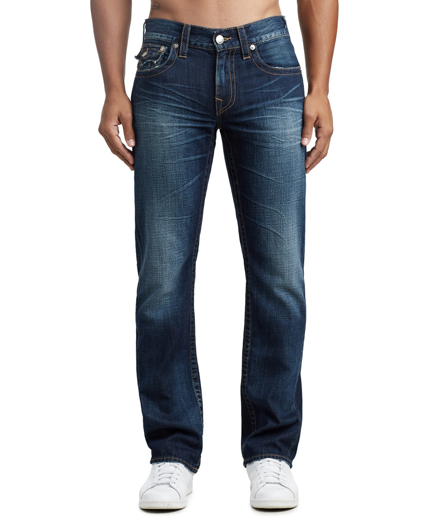 dark wash pure cotton straight jeans Sale - true religion