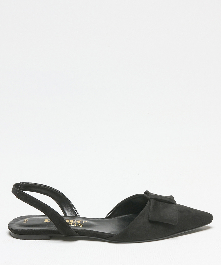 Black suede bow slingback sandals Sale - rovigo