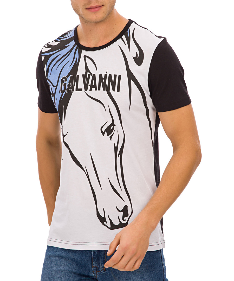 Black pure cotton horse T-shirt Sale - galvanni
