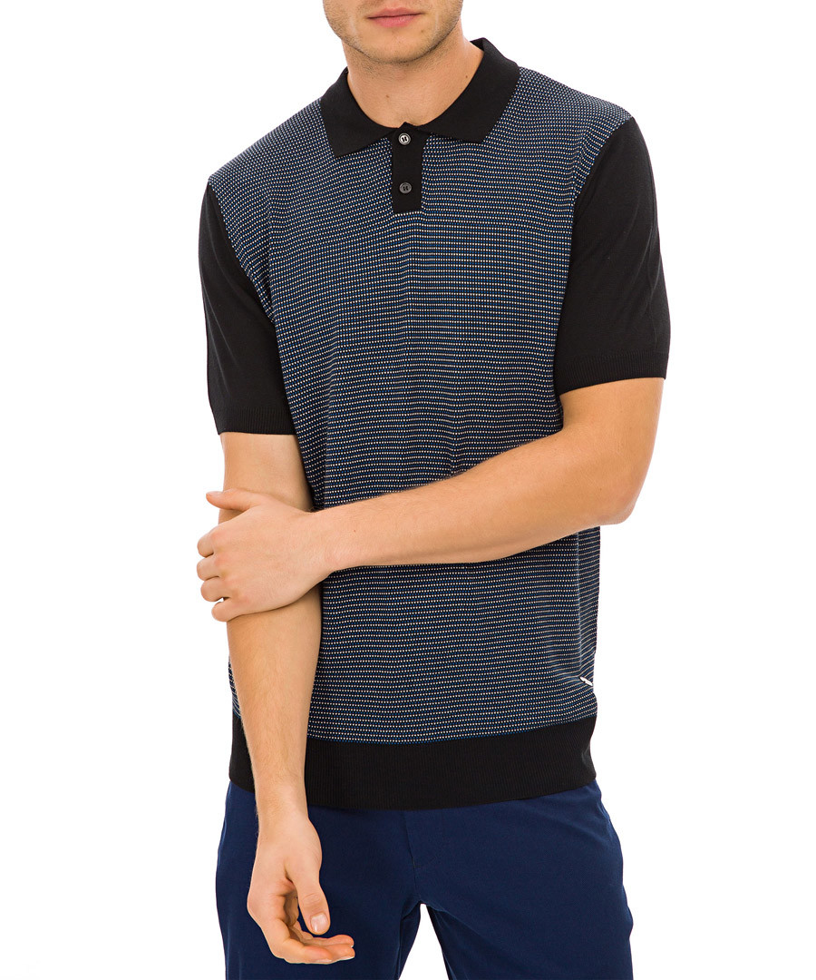Black panel polo shirt Sale - galvanni