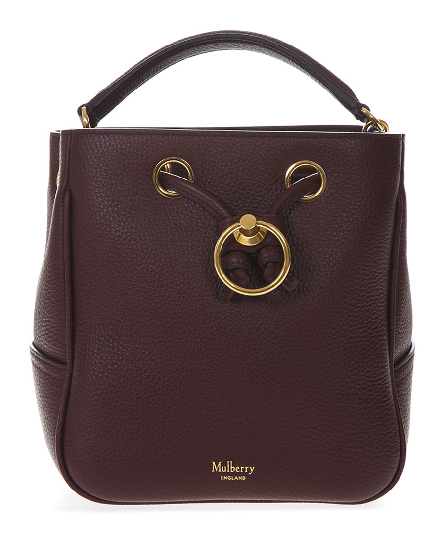 Burgundy leather bucket bag Sale - MULBERRY