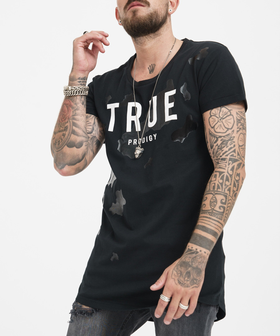 black pure cotton logo T-shirt Sale - true prodigy