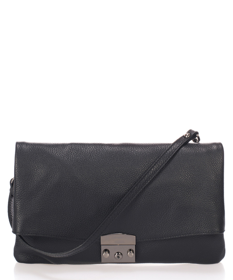 Cindy black leather crossbody Sale - scui studios