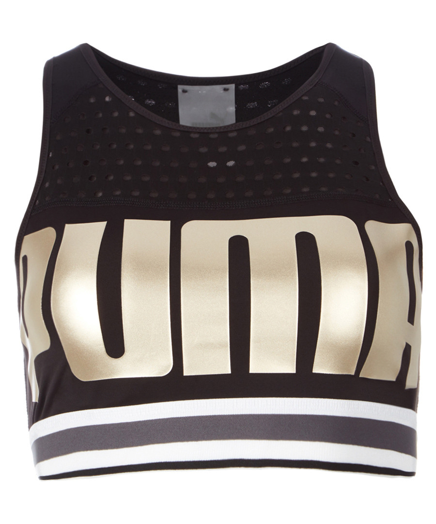 Black logo sports bra Sale - puma