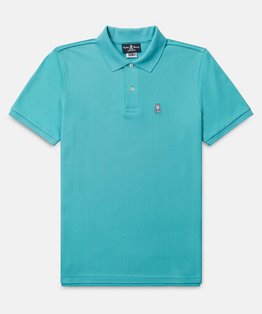 Classic turquoise cotton polo shirt Sale - psycho bunny