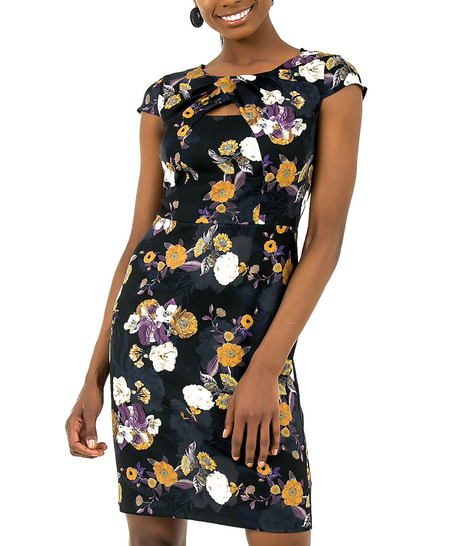 black floral sleeveless dress Sale - zibi london