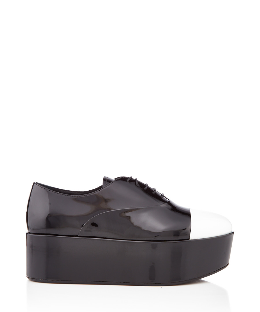 Black & white toe flatforms Sale - prada