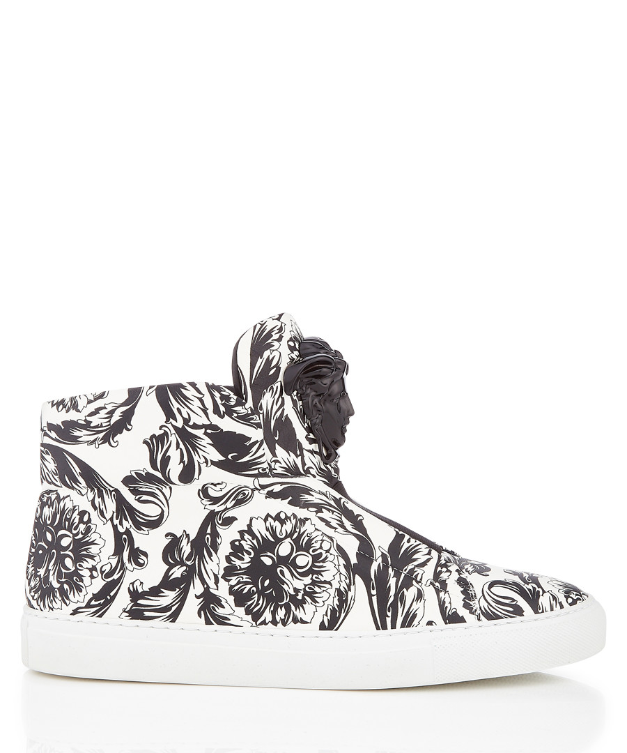 Monochrome printed hi-top sneakers Sale - versace