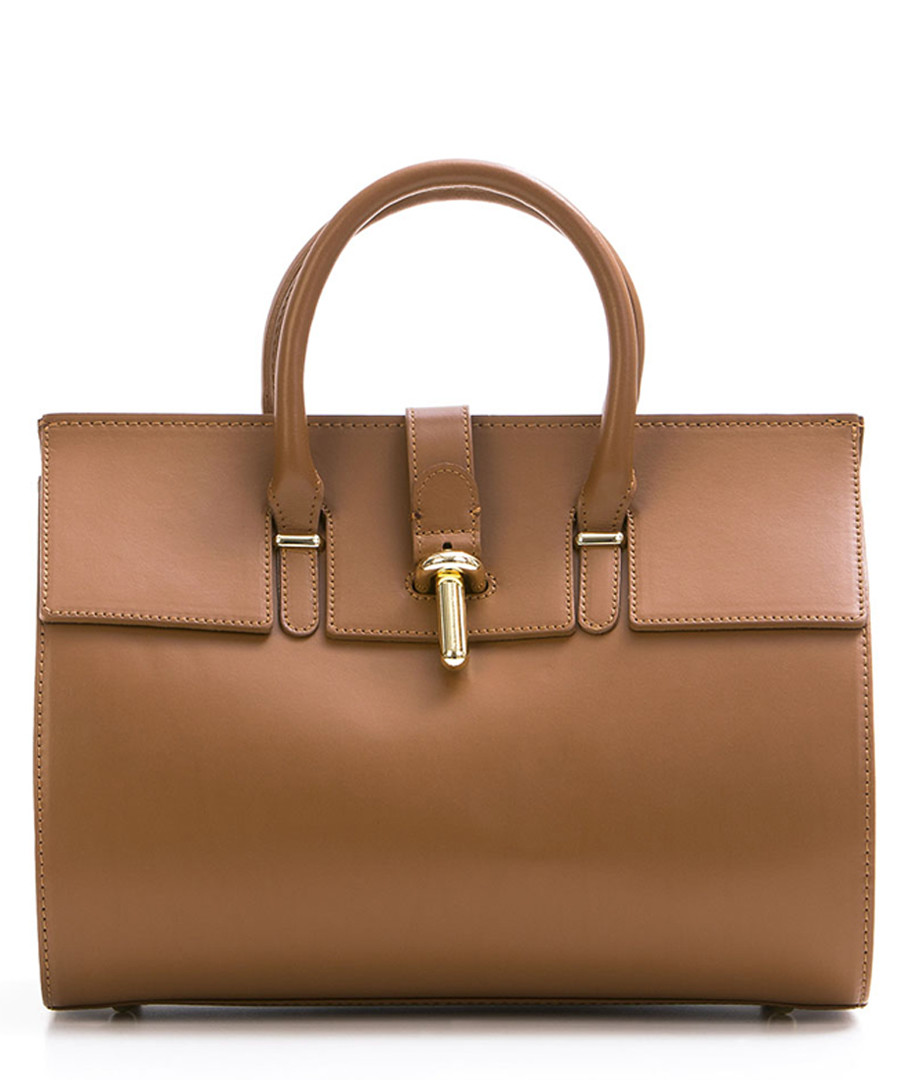 Secchia tan leather shopper bag Sale - lia biassoni