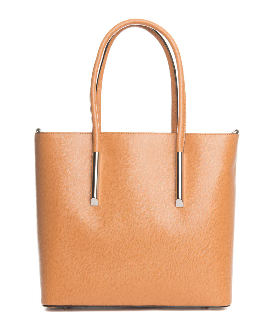Chiusi tan leather shopper bag Sale - lucca baldi