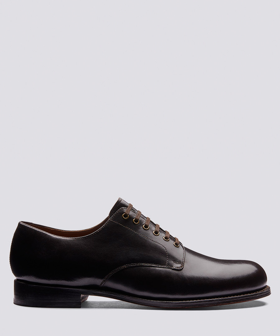 leo walnut leather derby shoes Sale - Grenson