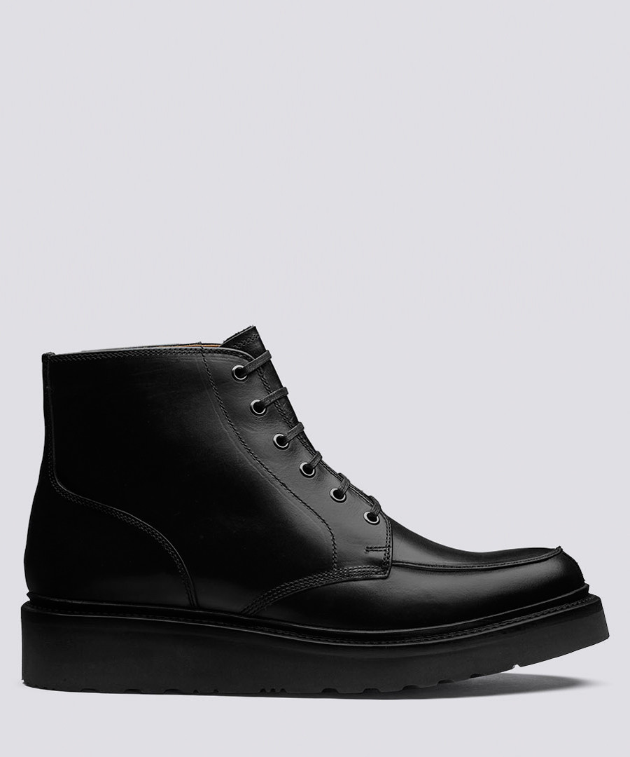 Buster black leather flat boots Sale - Grenson