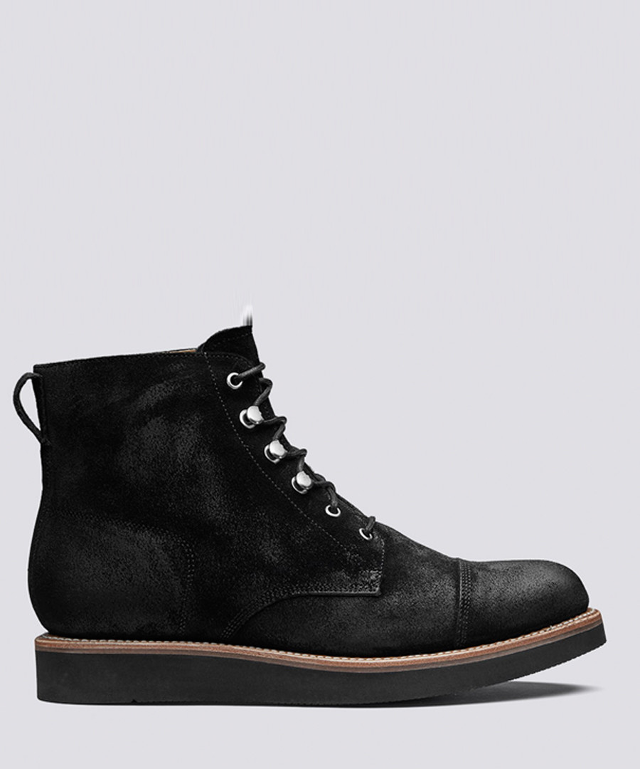 Newton black suede flat boots Sale - Grenson