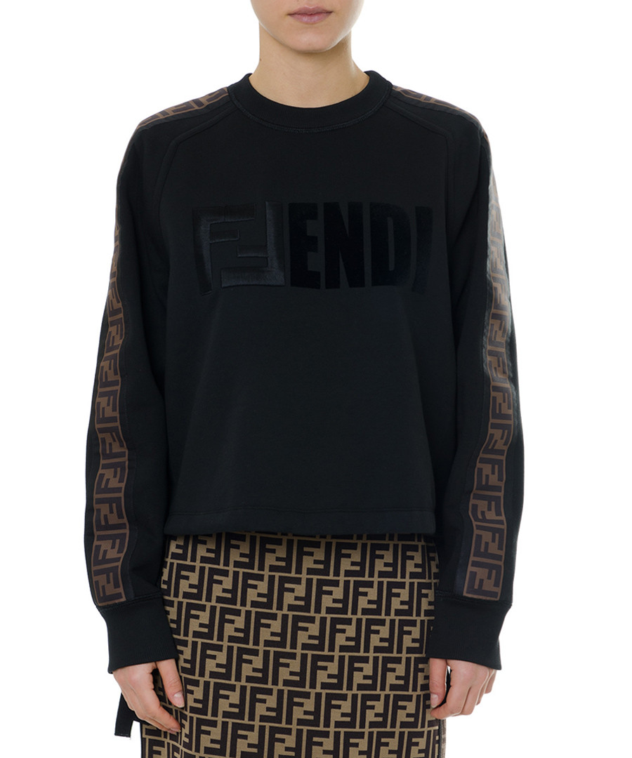 Black pure cotton logo sweatshirt Sale - fendi