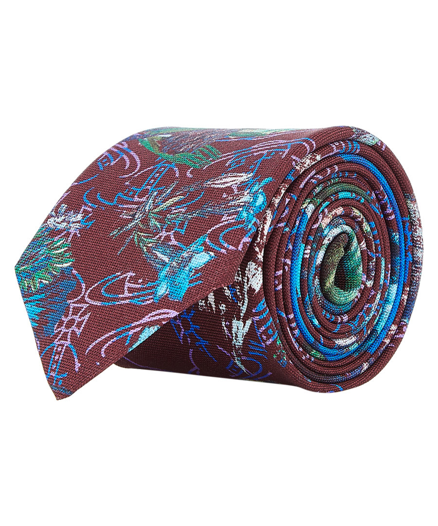 Pond burgundy pure silk tie Sale - vivienne westwood