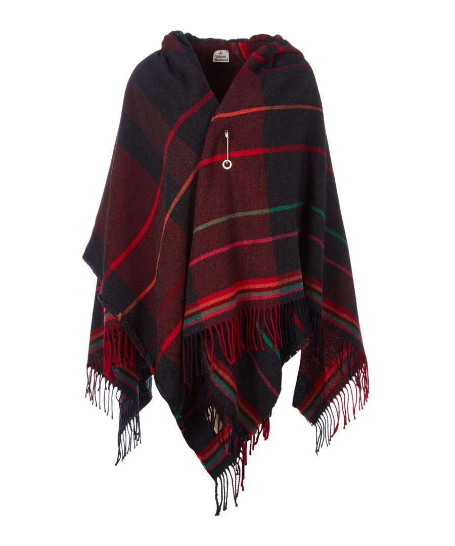 Red check wool blend poncho Sale - vivienne westwood