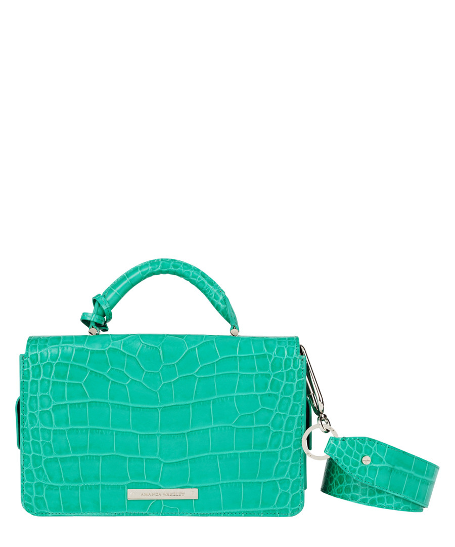 The Robbie emerald moc-croc crossbody Sale - Amanda Wakeley