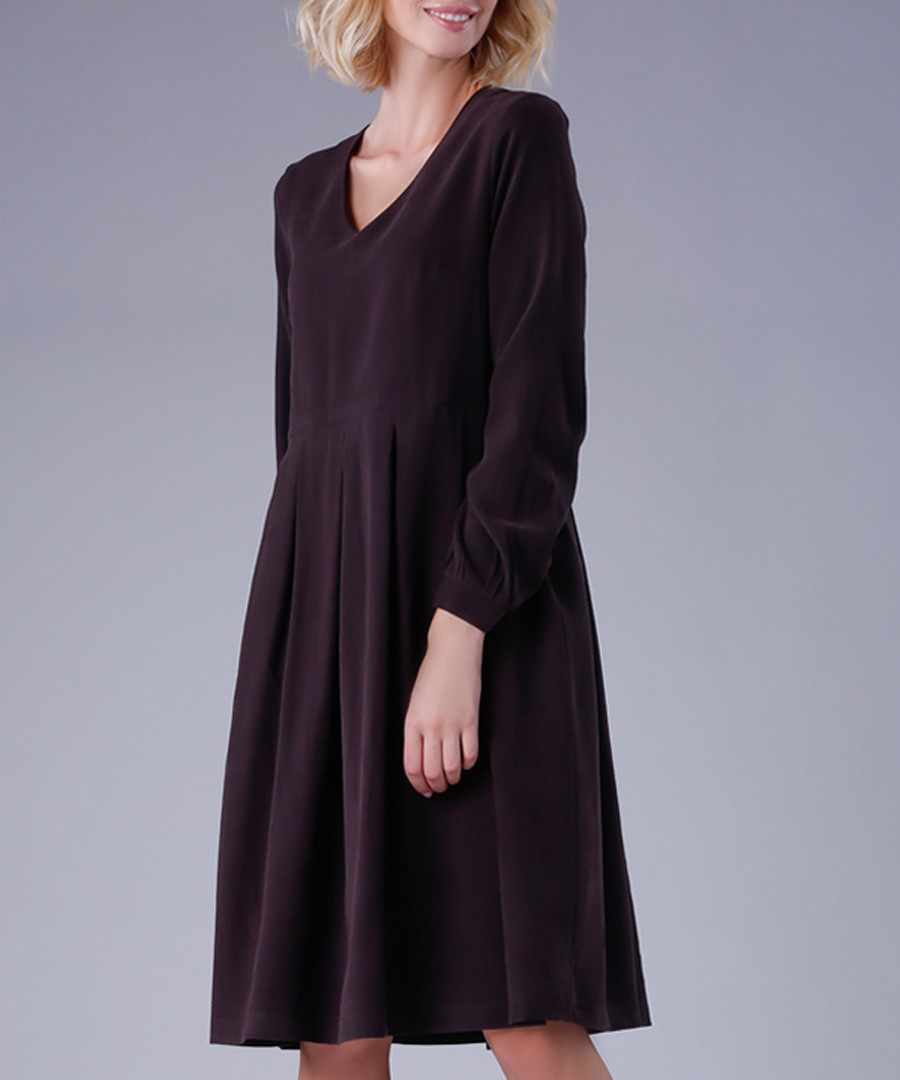 Graphite long sleeve shift dress Sale - peperuna