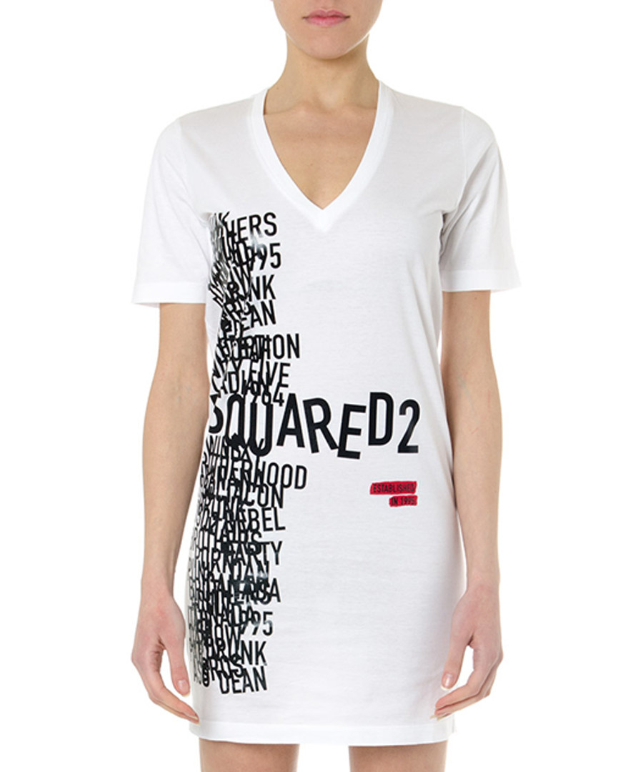 white pure cotton scatter shirt dress Sale - dsquared2