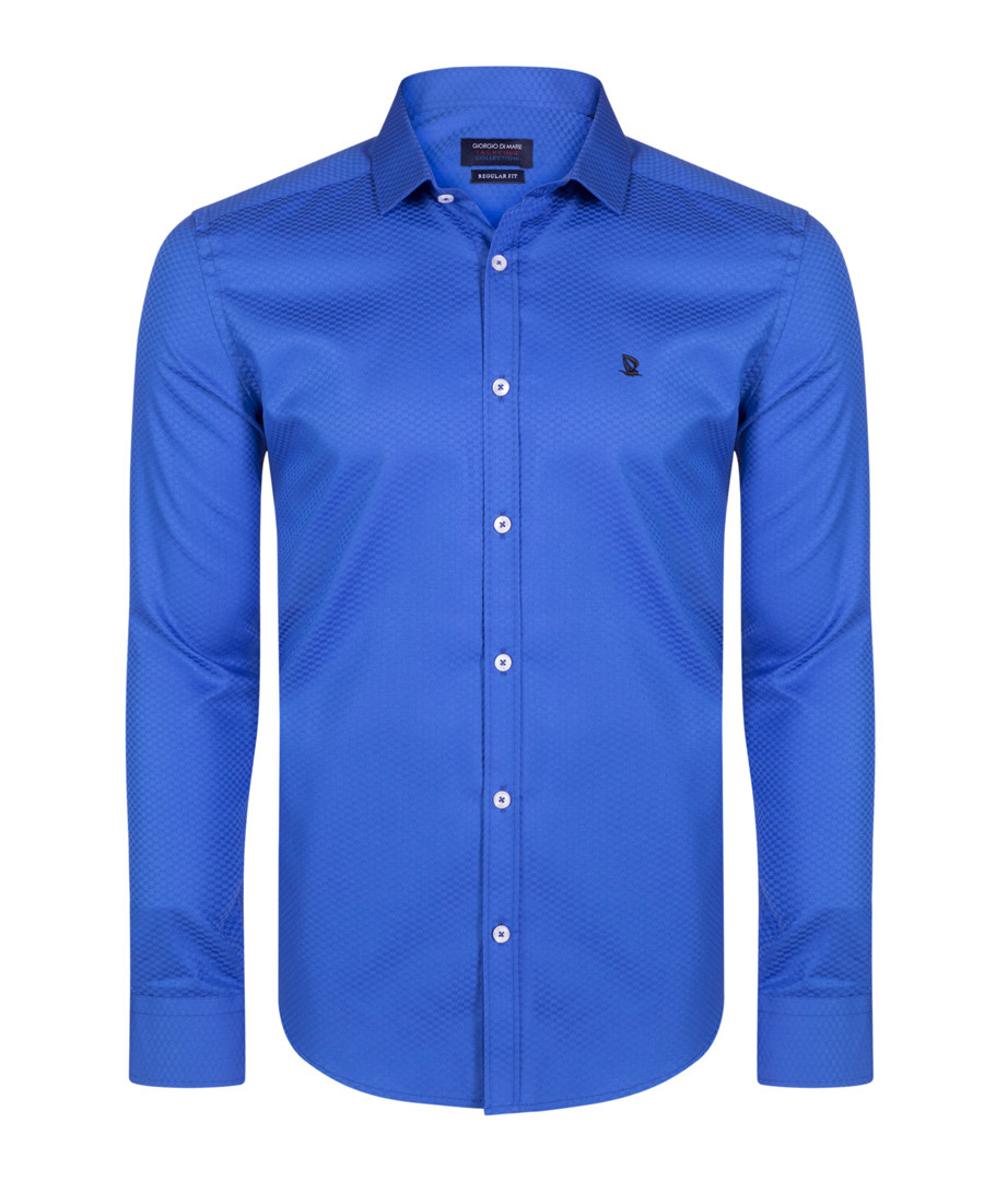 sax blue pure cotton shirt Sale - giorgio di mare