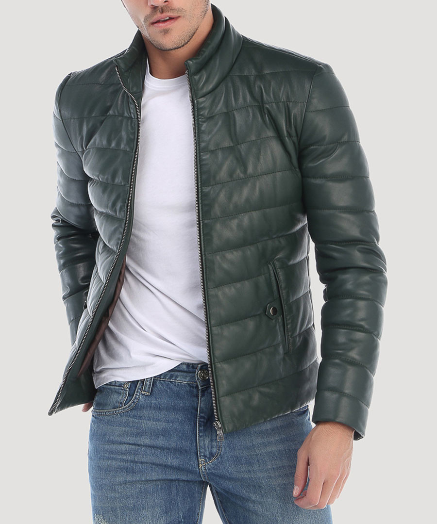 pine leather padded jacket Sale - Giorgio de mare
