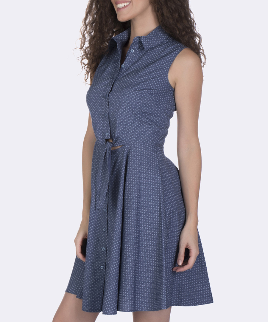 Indigo pure cotton sleeveless mini dress Sale - GIORGIO DI MARE