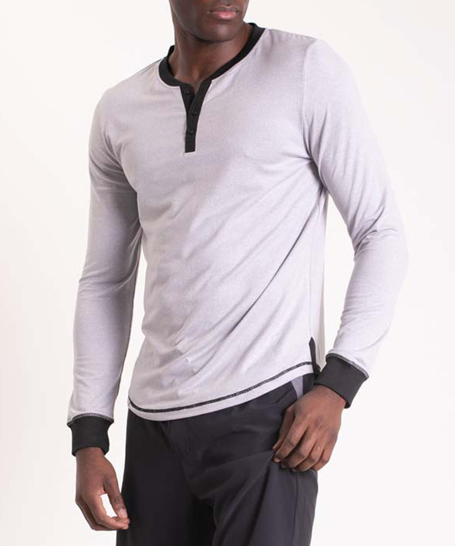 Dawn grey collarless top Sale - ohmme