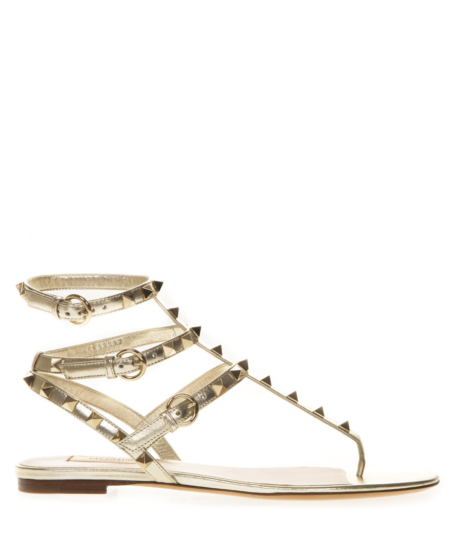 Gold studded leather sandals Sale - valentino garavani