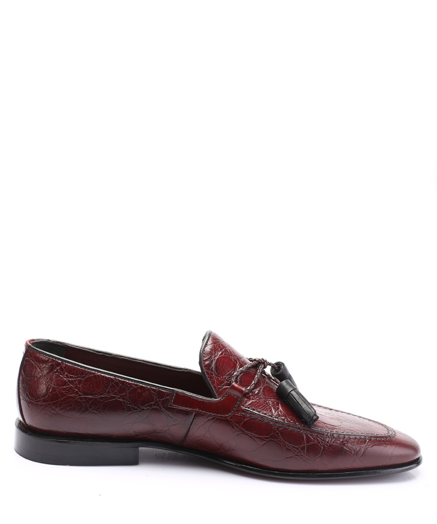 bordeaux leather tassel loafers Sale - s baker