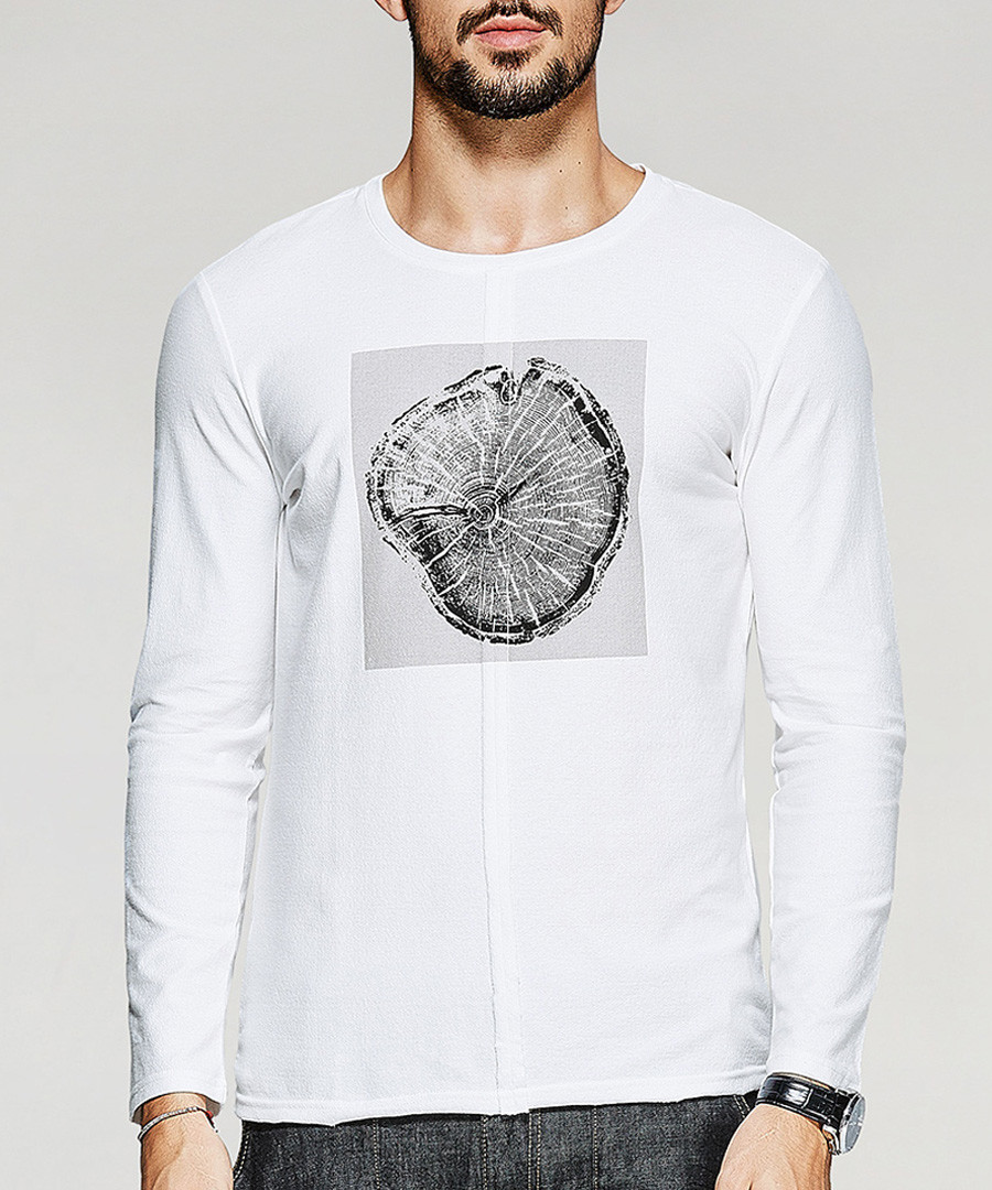 white cotton graphic T-shirt Sale - kuegou