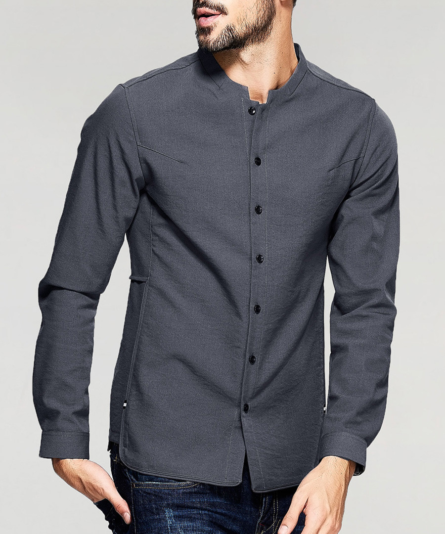 pewter bar collar shirt Sale - kuegou
