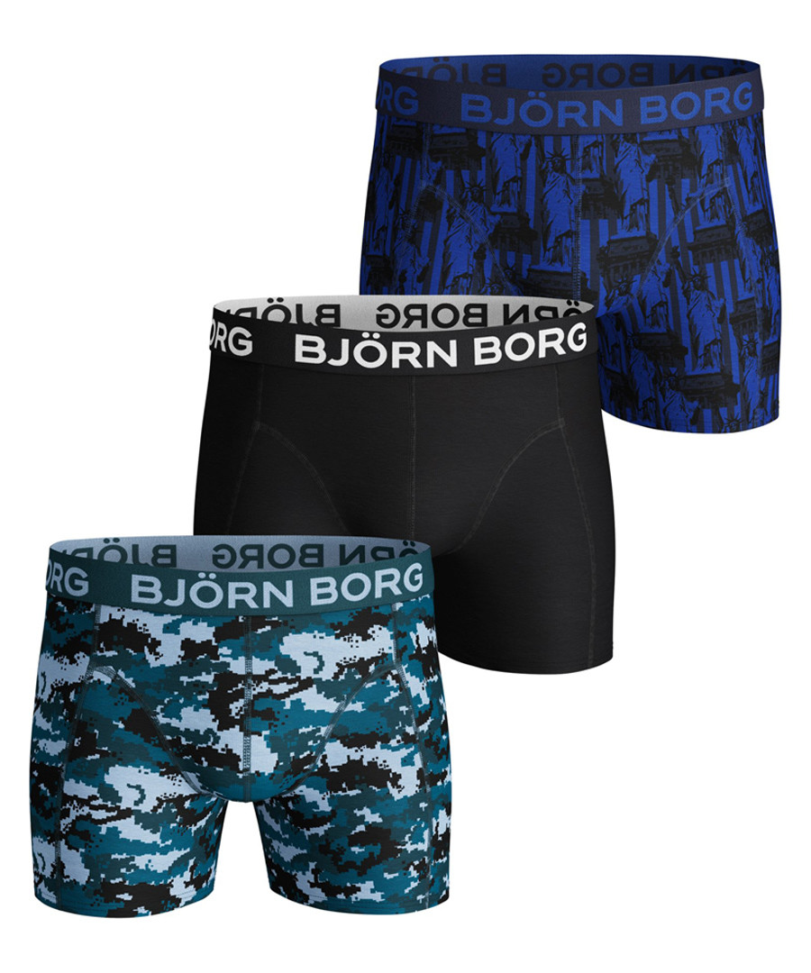 3pc Navy silhouette print boxer set Sale - bjorn borg