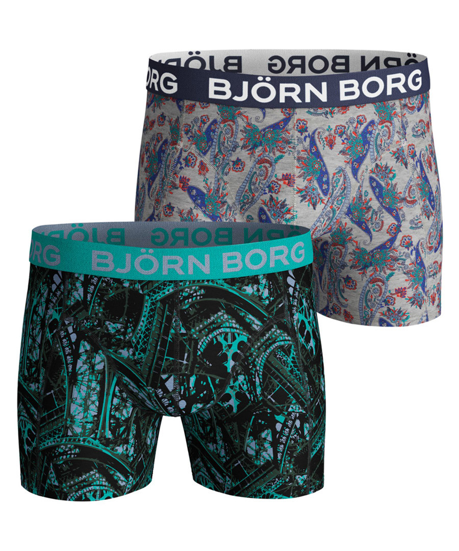 2pc Paisley & Eiffel print boxer set Sale - bjorn borg