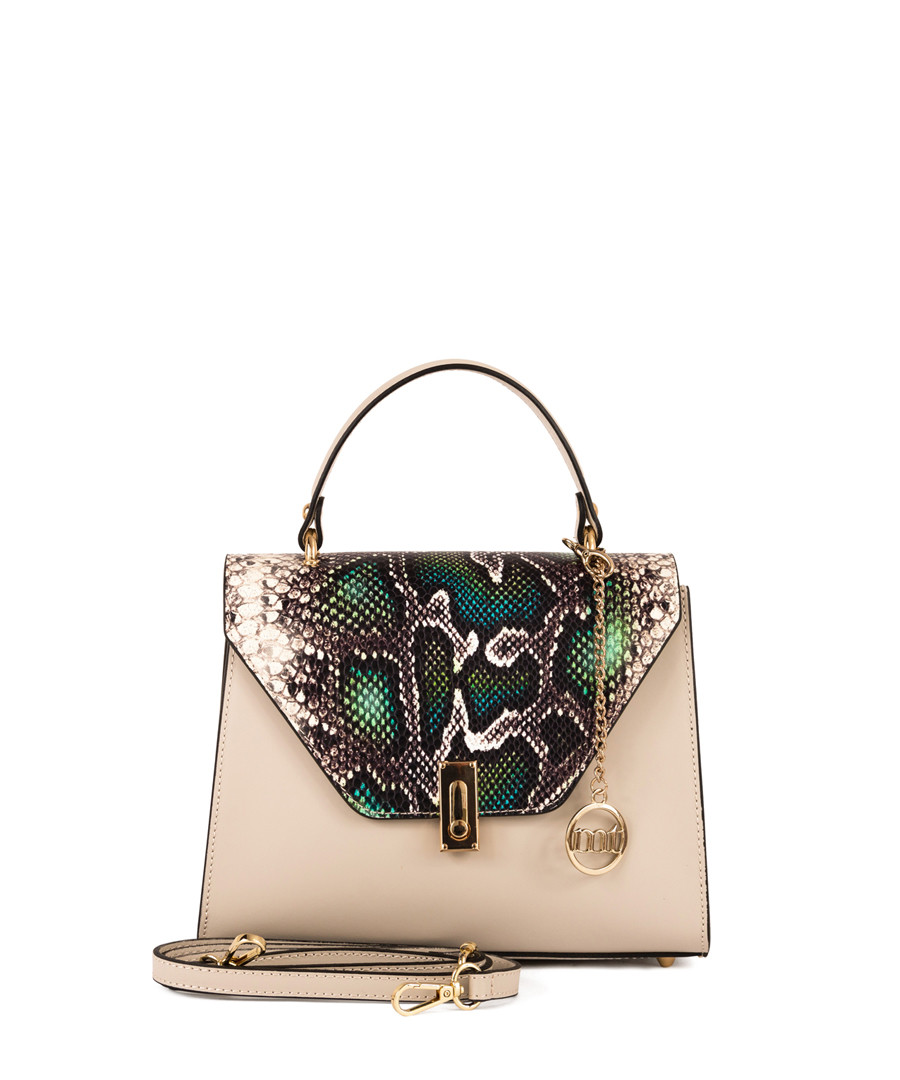 Ticinese beige snake-effect leather bag Sale - mia tomazzi